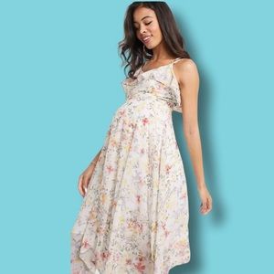 Hope & Ivy Maternity Midi dress in Ditsy Print